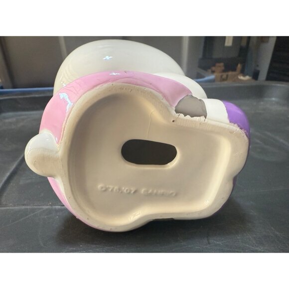 Rare Hello Kitty Ceramic Coin Bank By Sanrio 2007 Pink & Purple Polka Dot Dress - Picture 6 of 6